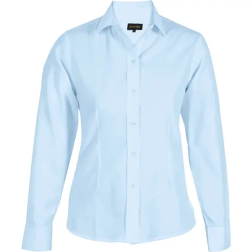 Ladies Easy Care Blouse Long Sleeve Sky Blue